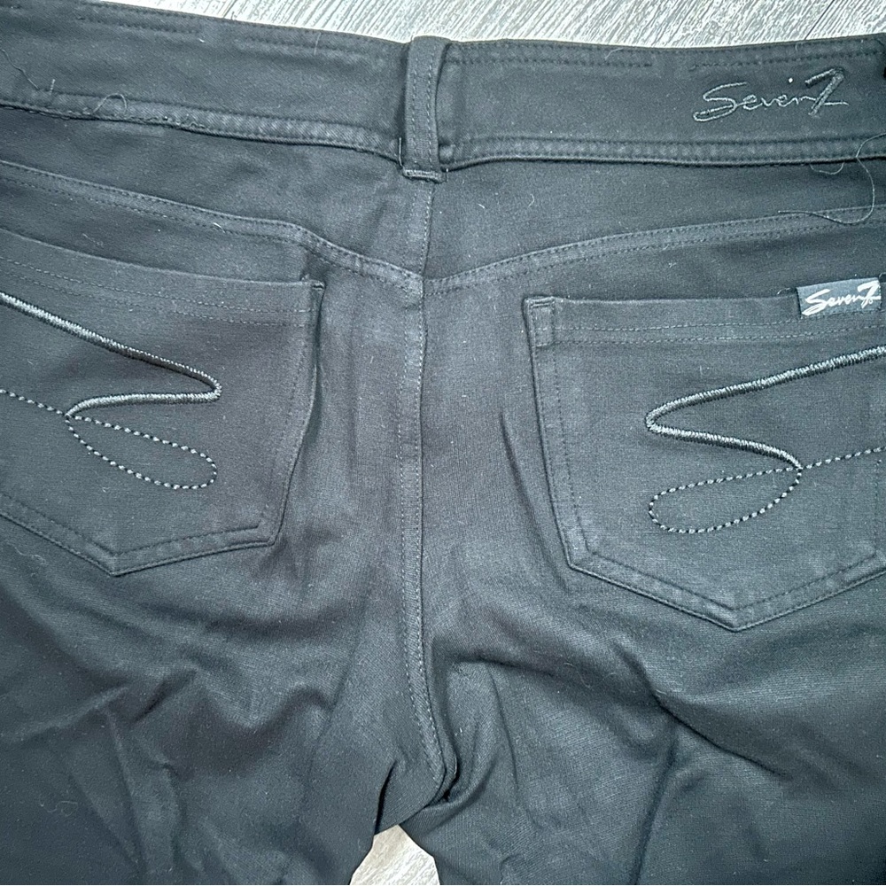 Seven7 Black Slim Stretch Jeans with Back Pocket Stitching